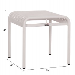 ΣΚΑΜΠΟ ΑΛΟΥΜΙΝΙΟΥ RACHEL HM6340.02 ΛΕΥΚΟ 45x45x46Υεκ.