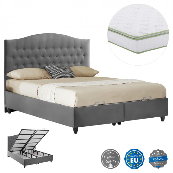 ΚΡΕΒΑΤΙ ΜΕ ΣΤΡΩΜΑ ΔΙΠΛΟ MALENA HM21164 ΓΚΡΙ ΒΕΛΟΥΔΟ & ΑΠΟΘ.ΧΩΡΟΣ-ΓΙΑ 160x200εκ. ΚΡΕΒΑΤΙ ΜΕ ΣΤΡΩΜΑ ΔΙΠΛΟ MALENA HM21164 ΓΚΡΙ ΒΕΛΟΥΔΟ & ΑΠΟΘ.ΧΩΡΟΣ-ΓΙΑ 160x200εκ.