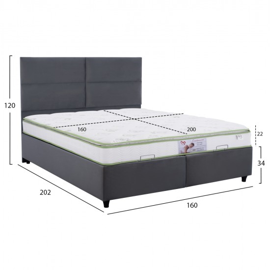 ΚΡΕΒΑΤΙ ΜΕ ΣΤΡΩΜΑ ΔΙΠΛΟ MILO HM21163 ΓΚΡΙ ΒΕΛΟΥΔΟ & ΑΠΟΘ.ΧΩΡΟΣ-ΓΙΑ 160x200εκ. ΚΡΕΒΑΤΙ ΜΕ ΣΤΡΩΜΑ ΔΙΠΛΟ MILO HM21163 ΓΚΡΙ ΒΕΛΟΥΔΟ & ΑΠΟΘ.ΧΩΡΟΣ-ΓΙΑ 160x200εκ.