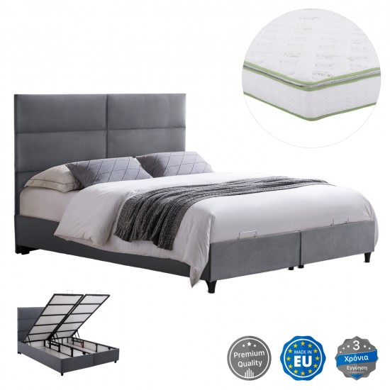 ΚΡΕΒΑΤΙ ΜΕ ΣΤΡΩΜΑ ΔΙΠΛΟ MILO HM21163 ΓΚΡΙ ΒΕΛΟΥΔΟ & ΑΠΟΘ.ΧΩΡΟΣ-ΓΙΑ 160x200εκ. ΚΡΕΒΑΤΙ ΜΕ ΣΤΡΩΜΑ ΔΙΠΛΟ MILO HM21163 ΓΚΡΙ ΒΕΛΟΥΔΟ & ΑΠΟΘ.ΧΩΡΟΣ-ΓΙΑ 160x200εκ.