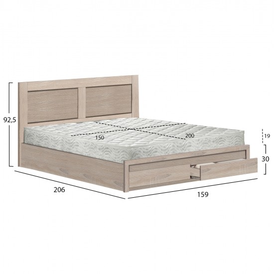 ΚΡΕΒΑΤΙ ΔΙΠΛΟ ΜΕ ΣΥΡΤΑΡΙΑ & ΣΤΡΩΜΑ CAPRI HM21169 ΜΕΛΑΜΙΝΗ SONAMA--ΓΙΑ 150x200εκ ΚΡΕΒΑΤΙ ΔΙΠΛΟ ΜΕ ΣΥΡΤΑΡΙΑ & ΣΤΡΩΜΑ CAPRI HM21169 ΜΕΛΑΜΙΝΗ SONAMA--ΓΙΑ 150x200εκ