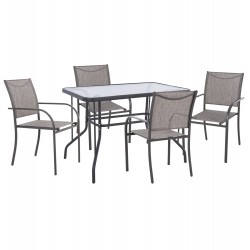 ΣΕΤ ΤΡΑΠΕΖΑΡΙΑΣ 5ΤΜΧ REDAN HM21223 ΤΡΑΠΕΖΙ & 4 ΠΟΛΥΘΡΟΝΕΣ ΣΕ ΓΚΡΙ