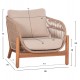 LOUNGE ΣΕΤ SANJI HM21214 ΤΡΑΠΕΖΙ & 2 ΠΟΛΥΘΡΟΝΕΣ--ΞΥΛΟ ΑΚΑΚΙΑΣ-ΑΛΟΥΜΙΝΙΟ-ΣΧΟΙΝΙ