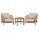 LOUNGE ΣΕΤ SANJI HM21214 ΤΡΑΠΕΖΙ & 2 ΠΟΛΥΘΡΟΝΕΣ--ΞΥΛΟ ΑΚΑΚΙΑΣ-ΑΛΟΥΜΙΝΙΟ-ΣΧΟΙΝΙ