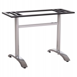 ΒΑΣΗ ΤΡΑΠΕΖΙΟΥ ΑΛΟΥΜΙΝΙΟΥ ΔΙΠΛΗ HM461.13 ΧΡΩΜΙΟΥ ΜΕ ΡΕΓΟΥΛΑΤΟΡΟΥΣ 100x60x73Υεκ.