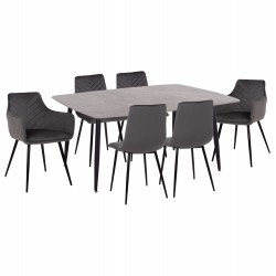 ΣΕΤ ΤΡΑΠΕΖΑΡΙΑΣ 7ΤΜΧ RAVEN HM21070.03 ΚΕΡΑΜΙΚΟ TOP--4 ΚΑΡΕΚΛΕΣ & 2 ΠΟΛΥΘΡΟΝΕΣ ΓΚΡΙ