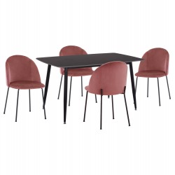 ΣΕΤ ΤΡΑΠΕΖΑΡΙΑΣ 5ΤΜΧ RAVEN HM21072.02 ΚΕΡΑΜΙΚΟ TOP ΜΑΥΡΟ ΜΑΡΜΑΡΟ & 4 ΚΑΡΕΚΛΕΣ