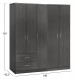 ΝΤΟΥΛΑΠΑ 5ΦΥΛΛΗ CAESAR HM21234.01 ΜΕΛΑΜΙΝΗ ΧΡΩΜΑ ZEBRANO 150x42.5x181Υεκ