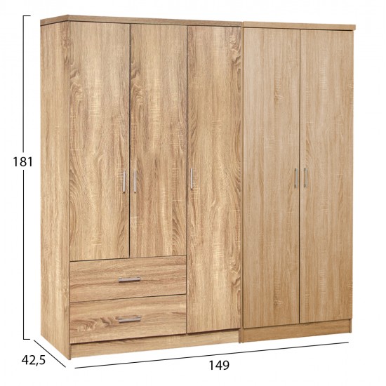 ΝΤΟΥΛΑΠΑ 5ΦΥΛΛΗ CAESAR HM21234.02 ΜΕΛΑΜΙΝΗ ΧΡΩΜΑ SONAMA 150x42.5x181Υεκ