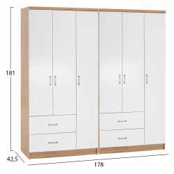 ΝΤΟΥΛΑΠΑ 6ΦΥΛΛΗ CAESAR HM21236.02 ΜΕΛΑΜΙΝΗ SONAMA & ΛΕΥΚΟ 180x42,5Χ181Υεκ.