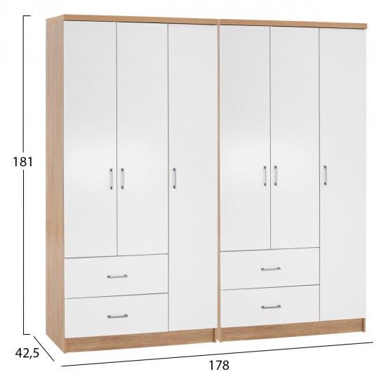 ΝΤΟΥΛΑΠΑ 6ΦΥΛΛΗ CAESAR HM21236.02 ΜΕΛΑΜΙΝΗ SONAMA & ΛΕΥΚΟ 180x42,5Χ181Υεκ.