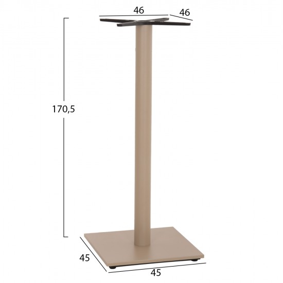 ΒΑΣΗ ΤΡΑΠΕΖΙΟΥ ΜΠΑΡ HM439.25 ΜΕΤΑΛΛΙΚΗ ΚΑΠΟΥΤΣΙΝΟ ΜΑΤ-ΡΕΓΟΥΛΑΤΟΡΟΙ 46x46x108Yεκ.