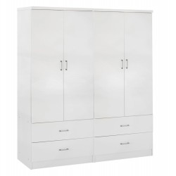 ΝΤΟΥΛΑΠΑ 4ΦΥΛΛΗ REINA ME 4 ΣΥΡΤΑΡΙΑ HM21258 ΜΕΛΑΜΙΝΗ ΣΕ ΛΕΥΚΟ 160x42,5x180,5Υεκ