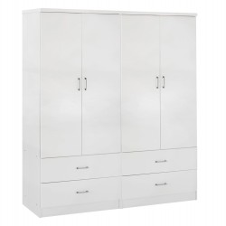 ΝΤΟΥΛΑΠΑ 4ΦΥΛΛΗ REINA ME 4 ΣΥΡΤΑΡΙΑ HM21258 ΜΕΛΑΜΙΝΗ ΣΕ ΛΕΥΚΟ 160x42,5x180,5Υεκ