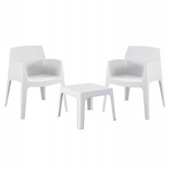 ΣΕΤ 3ΤΜΧ ΠΟΛΥΠΡΟΠΥΛΕΝΙΟΥ SLEEK HM21267.01 ΤΡΑΠΕΖΑΚΙ & 2 ΠΟΛΥΘΡΟΝΕΣ-ΛΕΥΚΟ