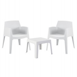 ΣΕΤ 3ΤΜΧ ΠΟΛΥΠΡΟΠΥΛΕΝΙΟΥ SLEEK HM21267.01 ΤΡΑΠΕΖΑΚΙ & 2 ΠΟΛΥΘΡΟΝΕΣ-ΛΕΥΚΟ