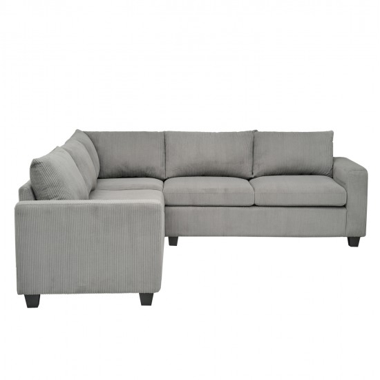 ΓΩΝΙΑΚΟΣ ΚΑΝΑΠΕΣ CALDER HM3286.01 ΓΚΡΙ ΥΦΑΣΜΑ 254x254x90x91Υεκ.