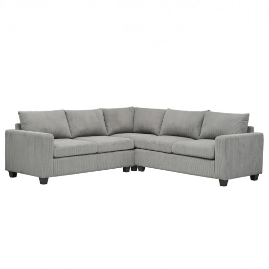 ΓΩΝΙΑΚΟΣ ΚΑΝΑΠΕΣ CALDER HM3286.01 ΓΚΡΙ ΥΦΑΣΜΑ 254x254x90x91Υεκ.