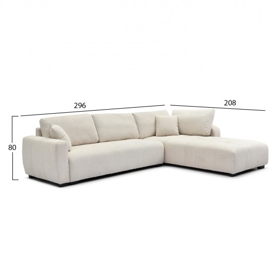 ΓΩΝΙΑΚΟΣ ΚΑΝΑΠΕΣ ΑΝΑΣΤΡΕΨΙΜΟΣ MEDEL HM3288.02 ΕΚΡΟΥ P.E. ΥΦΑΣΜΑ 296x208x80Υεκ