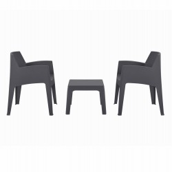 ΣΕΤ 3ΤΜΧ ΠΟΛΥΠΡΟΠΥΛΕΝΙΟΥ SLEEK HM21267.10 ΤΡΑΠΕΖΑΚΙ & 2 ΠΟΛΥΘΡΟΝΕΣ-ΓΚΡΙ