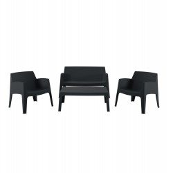 ΣΕΤ ΣΑΛΟΝΙ ΕΞ.ΧΩΡΟΥ 4ΤΜΧ SLEEK HM21268.02 ΜΑΥΡΟ ΠΟΛΥΠΡΟΠΥΛΕΝΙΟ