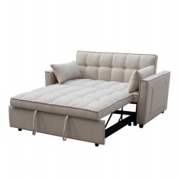 ΚΑΝΑΠΕΣ ΚΡΕΒΑΤΙ 2-ΘΕΣΙΟΣ BORG HM3289.03 ΜΠΕΖ ΥΦΑΣΜΑ 140x100x80Υεκ