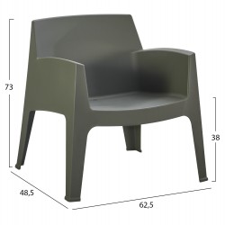 ΠΟΛΥΘΡΟΝΑ ΠΟΛΥΠΡΟΠΥΛΕΝΙΟΥ LOUNGE SLEEK HM6365.05 DARK OLIVE GREEN 62,5x48,5x73Υεκ.