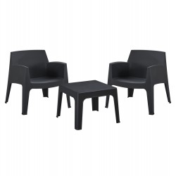ΣΕΤ LOUNGE 3ΤΜΧ SLEEK HM21274.02 ΜΑΥΡΟ ΠΟΛΥΠΡΟΠΥΛΕΝΙΟ