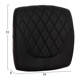 ΑΝΤΑΛΛΑΚΤΙΚO ΚΑΘΙΣΜΑ ΓΙΑ ΚΑΡΕΚΛΑ ΓΡΑΦΕΙΟΥ HM1098.01 ΜΑΥΡΟ PU 54x8x55εκ.