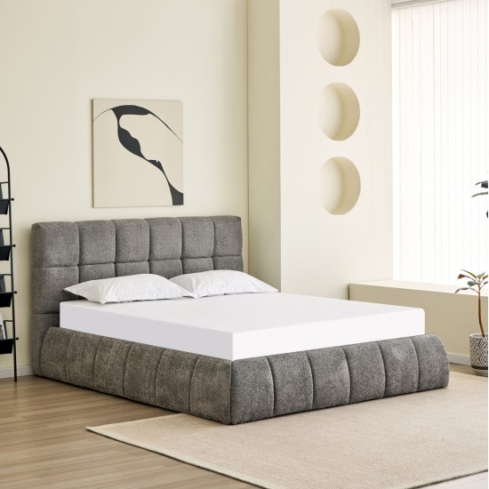 ΚΡΕΒΑΤΙ ΔΙΠΛΟ EDDY HM731.01 ΓΚΡΙ ΜΠΟΥΚΛΕ & ΑΠΟΘΗΚΕΥΤΙΚΟΣ ΧΩΡΟΣ ΓΙΑ ΣΤΡΩΜΑ 160x200εκ