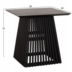 ΤΡΑΠΕΖΙ ΤΡΑΠΕΖΑΡΙΑΣ ΤΕΤΡΑΓΩΝΟ FRANTZ HM9458.02 MINDI ΞΥΛΟ ΜΑΥΡΟ 80x80x78Yεκ.