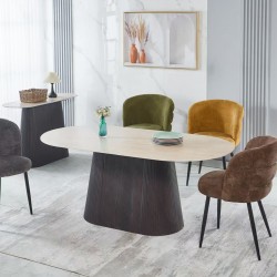 ΤΡΑΠΕΖΙ ΟΒΑΛ CATER HM18320 ΚΕΡΑΜΙΚΟ TOP ΟΨΗ ΤΡΑΒΕΡΤΙΝΑΣ-MDF ΒΑΣΗ 180x90x74Υεκ