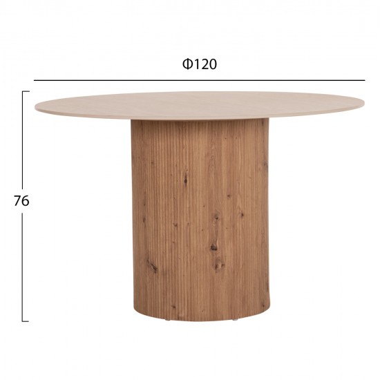 ΤΡΑΠΕΖΙ ΤΡΑΠΕZΑΡΙΑΣ TWIL HM18324 ΚΕΡΑΜΙΚΟ TOP ΟΨΗ ΤΡΑΒΕΡΤΙΝΑΣ-MDF ΒΑΣΗ Φ120x76Υεκ