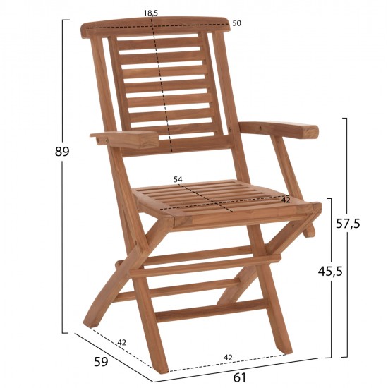 ΣΕΤ ΤΡΑΠΕΖΑΡΙΑΣ CRANDER HM21288 ΤΡΑΠΕΖΙ & 6 ΠΟΛΥΘΡΟΝΕΣ ΠΤΥΣΣΟΜΕΝΕΣ-ΤΕΑΚ