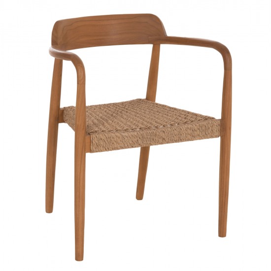 ΠΟΛΥΘΡΟΝΑ ΤΡΑΠΕΖΑΡΙΑΣ ROBBY HM18350 ΞΥΛΟ TEAK & ΣΧΟΙΝΙ VIRO ΦΥΣΙΚΟ 55x50x71Υεκ.