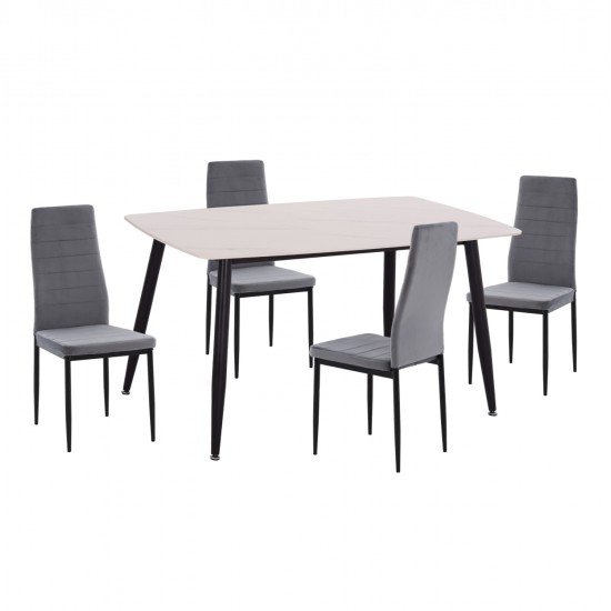 ΣΕΤ ΤΡΑΠΕΖΑΡΙΑΣ 5ΤΜΧ RAVEN HM21071.03 ΚΕΡΑΜΙΚΟ TOP ΛΕΥΚΟ ΜΑΡΜΑΡΟ--ΒΕΛΟΥΔΟ ΓΚΡΙ