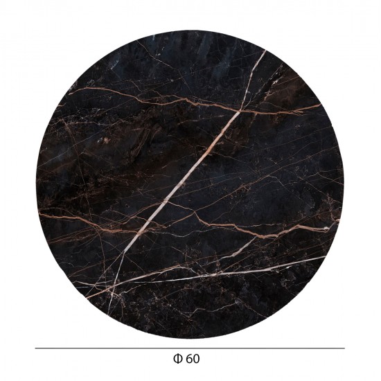 ΕΠΙΦΑΝΕΙΑ ΤΡΑΠΕΖΙΟΥ HPL ΣΤΡΟΓΓΥΛΗ HM5841.34 BLACK MARBLE Φ60εκ.