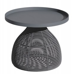 ΒΟΗΘΗΤΙΚΟ ΤΡΑΠΕΖΑΚΙ ΣΤΡΟΓΓΥΛΟ DRISCOLL HM6477.01 ΓΚΡΙ ΑΛΟΥΜΙΝΙΟ & ΣΧΟΙΝΙ Φ55x45Υεκ.