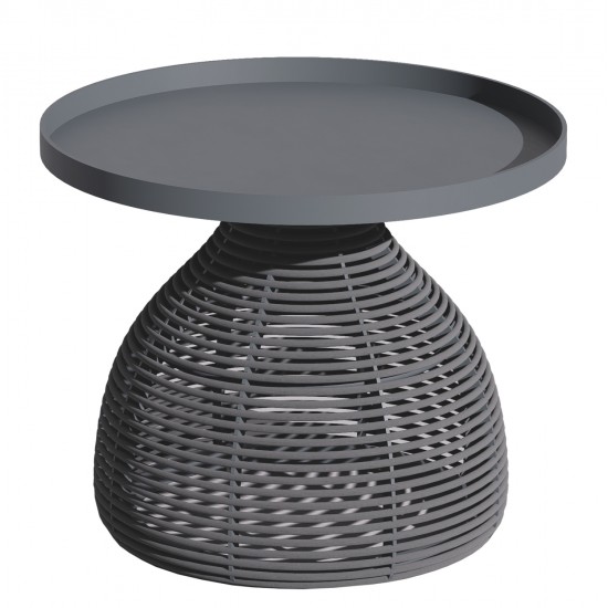 ΒΟΗΘΗΤΙΚΟ ΤΡΑΠΕΖΑΚΙ ΣΤΡΟΓΓΥΛΟ DRISCOLL HM6477.01 ΓΚΡΙ ΑΛΟΥΜΙΝΙΟ & ΣΧΟΙΝΙ Φ55x45Υεκ.