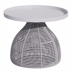 ΒΟΗΘΗΤΙΚΟ ΤΡΑΠΕΖΑΚΙ ΣΤΡΟΓΓΥΛΟ DRISCOLL HM6477.02 ΚΡΕΜ ΑΛΟΥΜΙΝΙΟ-ΑΝΟΙΧΤΟ ΓΚΡΙ ΣΧΟΙΝΙ Φ55x45Υ