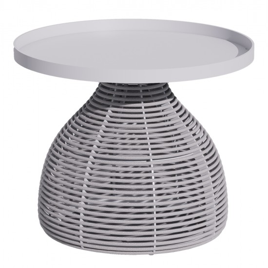 ΒΟΗΘΗΤΙΚΟ ΤΡΑΠΕΖΑΚΙ ΣΤΡΟΓΓΥΛΟ DRISCOLL HM6477.02 ΚΡΕΜ ΑΛΟΥΜΙΝΙΟ-ΑΝΟΙΧΤΟ ΓΚΡΙ ΣΧΟΙΝΙ Φ55x45Υ