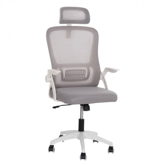 ΚΑΡΕΚΛΑ ΓΡΑΦΕΙΟΥ BLAZER HM1205.02 ΓΚΡΙ MESH-ΛΕΥΚΟΣ ΣΚΕΛΕΤΟΣ 60x58x110-130Υεκ.