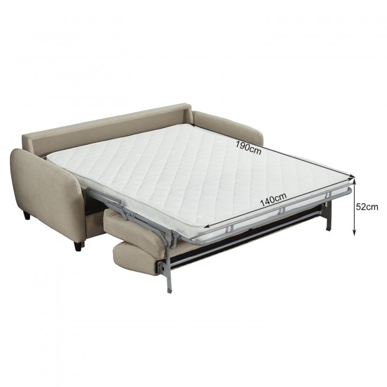 ΚΑΝΑΠΕΣ-ΚΡΕΒΑΤΙ ΜΕ ΑΝΑΔΙΠΛ.ΣΤΡΩΜΑ ETUDINE HM3311.02 ΜΠΕΖ ΥΦΑΣΜΑ 190x98x90Υεκ