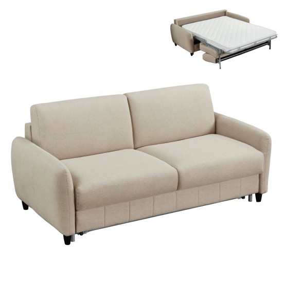 ΚΑΝΑΠΕΣ-ΚΡΕΒΑΤΙ ΜΕ ΑΝΑΔΙΠΛ.ΣΤΡΩΜΑ ETUDINE HM3311.02 ΜΠΕΖ ΥΦΑΣΜΑ 190x98x90Υεκ