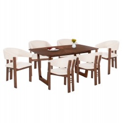 ΣΕΤ ΤΡΑΠΕΖΑΡΙΑΣ 7ΤΜΧ ZARRA HM21338.01 ΤΡΑΠΕΖΙ ΑΠΟ MDF--ΚΑΡΕΚΛΕΣ ΜΕ ΜΠΟΥΚΛΕ ΥΦΑΣΜΑ