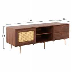 ΣΕΤ ΜΠΟΥΦΕΣ & ΕΠΙΠΛΟ ΤΗΛΕΟΡΑΣΗΣ MEEN HM21343 MDF ΜΕ ΚΑΠΛΑΜΑ ΚΑΡΥΔΙΑΣ