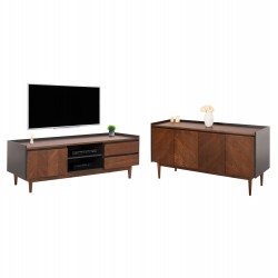 ΣΕΤ ΜΠΟΥΦΕΣ & ΕΠΙΠΛΟ ΤΗΛΕΟΡΑΣΗΣ ΒEEN HM21344 MDF ΜΕ ΚΑΠΛΑΜΑ ΚΑΡΥΔΙΑΣ