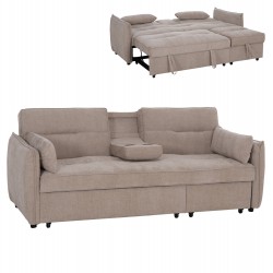 ΚΑΝΑΠΕΣ ΚΡΕΒΑΤΙ (ΓΩΝΙΑ) ΠΟΛΥΜΟΡΦΙΚΟΣ 3-ΘΕΣΙΟΣ VELAR HM3305.03 ΜΠΕΖ ΥΦΑΣΜΑ 207x90x80Υεκ.