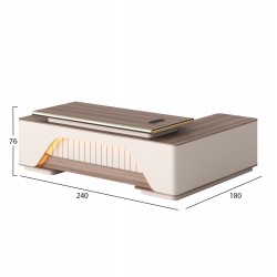 ΓΡΑΦΕΙΟ ΓΩΝΙΑ ΣΕΙΡΑ SUPERON HM2137L ΜΕΛΑΜΙΝΗ ΜΠΕΖ--LED ΦΩΤΙΣΜΟΣ 240x180x76Υεκ.