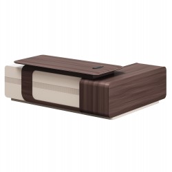 ΓΡΑΦΕΙΟ ΑΡΙΣΤΕΡΗ ΓΩΝΙΑ ΣΕΙΡΑ PRESIDENT HM2146L ΜΕΛΑΜΙΝΗ ΣΕ ΚΑΡΥΔΙ-ΜΠΕΖ 240x180x76Υεκ